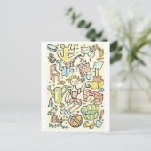 Kinderspeelgoed  illustratie briefkaart (Staand voorkant)