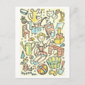 Kinderspeelgoed illustratie briefkaart (Voorkant)