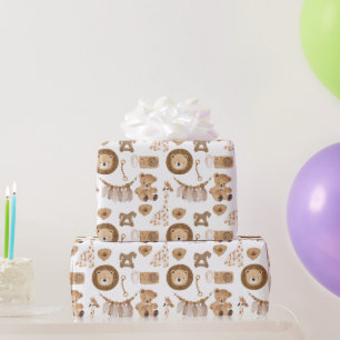  kinderspeelgoed, leeuw, Beer, Rockpaarden Cadeaupapier