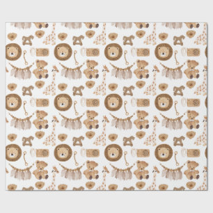  kinderspeelgoed, leeuw, Beer, Rockpaarden Cadeaupapier