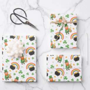 Kinderspeelgoed St. Patrick's Day kleurplaatstijl Inpakpapier Vel