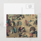 Kinderspelen: detail van de linkersectie briefkaart (Voorkant / Achterkant)