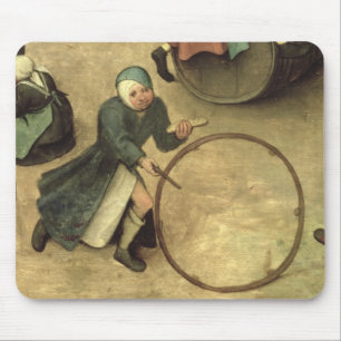 Kinderspelen : detail van een kind met een muismat