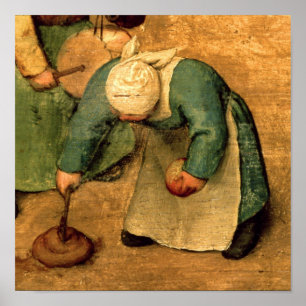 Kinderspelen : detail van een meisje dat speelt poster