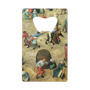 Kinderspelen : detail van onderaan creditkaart flessenopener