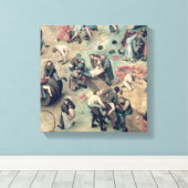 Kinderspelen: detail van rechtse onderste spelen canvas afdruk (Insitu (Houten vloer))