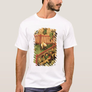 Kinderspelen : details van de linkersectie t-shirt