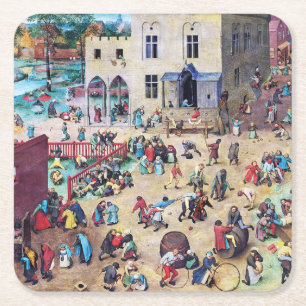 Kinderspelen, Pieter Bruegel Kartonnen Onderzetters