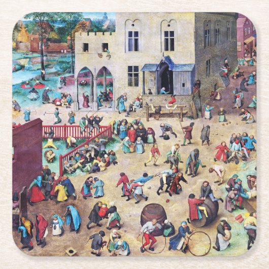 Kinderspelen, Pieter Bruegel Kartonnen Onderzetters (Voorkant)