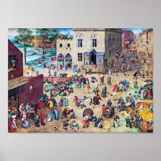 Kinderspelen, Pieter Bruegel Poster (Voorkant)