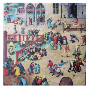 Kinderspelen, Pieter Bruegel Tegeltje