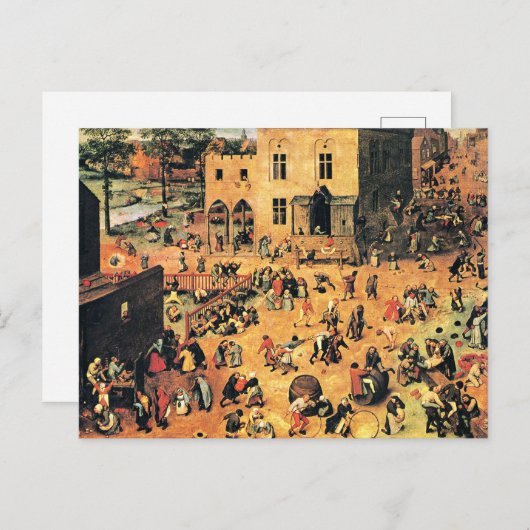 KinderSpelen, schilderkunst, Briefkaart (Voorkant / Achterkant)