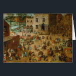 Kinderspelen van Pieter Bruegel de Ouder<br><div class="desc">Kinderspelen van Pieter Bruegel de Ouder, 1560, is een olie- en temperasschilderij van een panoramisch landschap van een stadsplein. Talloze figuren van kinderen lopen en spelen in de straten in een ware catalogus van alle soorten kinderspel: poppen, bal, dubbelwinken, hoopjes, handtribunes en de rest. Na een tijdje kan de kijker...</div>