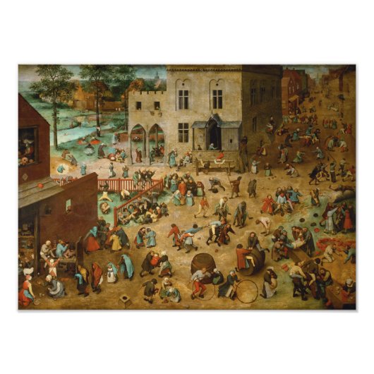 Kinderspelen van Pieter Bruegel de Ouder Foto Afdruk (Voorkant)