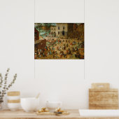 Kinderspelen van Pieter Bruegel de Ouder Poster (Keuken)