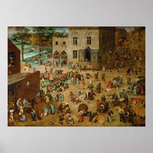 Kinderspelen van Pieter Bruegel de Ouder Poster (Voorkant)
