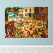 Kinderspelen van Pieter Bruegel de Ouderen 1560 Canvas Afdruk (Insitu (Houten vloer))