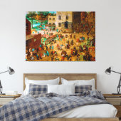 Kinderspelen van Pieter Bruegel de Ouderen 1560 Canvas Afdruk (Insitu (Slaapkamer))