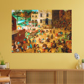 Kinderspelen van Pieter Bruegel de Ouderen 1560 Canvas Afdruk (Insitu (Woonkamer))