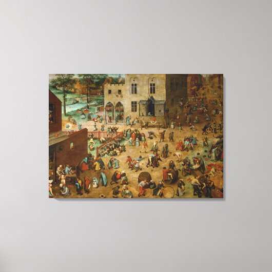 Kinderspelen van Pieter Bruegel de Ouderen Canvas Afdruk (Voorkant)