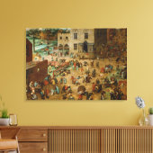 Kinderspelen van Pieter Bruegel de Ouderen Canvas Afdruk (Insitu (Woonkamer))