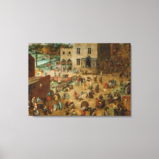 Kinderspelen van Pieter Bruegel de Ouderen Canvas Afdruk (Voorkant)