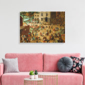 Kinderspelen van Pieter Bruegel de Ouderen Canvas Afdruk (Insitu (Woonkamer))