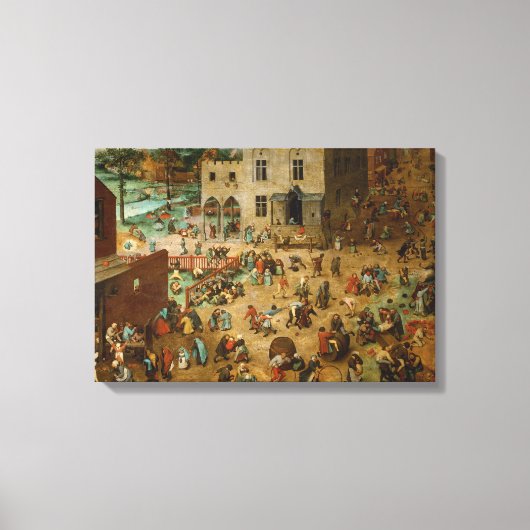 Kinderspelen van Pieter Bruegel de Ouderen Canvas Afdruk (Voorkant)