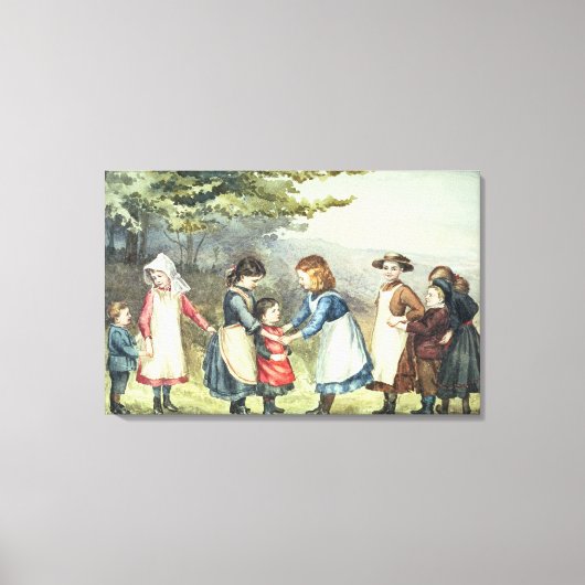 Kinderspellen, c.1880 (m/v c op papier) canvas afdruk (Voorkant)