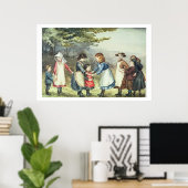 Kinderspellen, c.1880 (m/v c op papier) poster (Thuiskantoor)