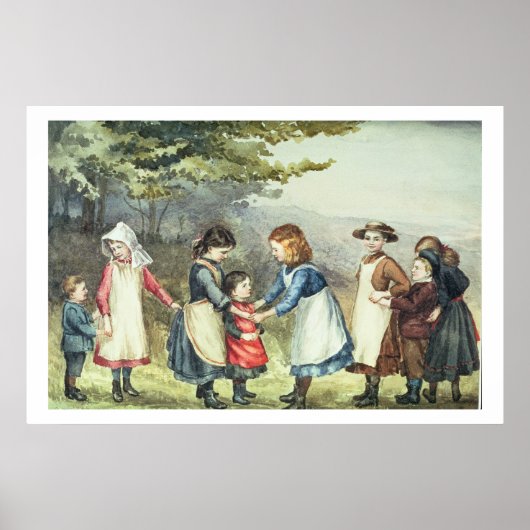 Kinderspellen, c.1880 (m/v c op papier) poster (Voorkant)