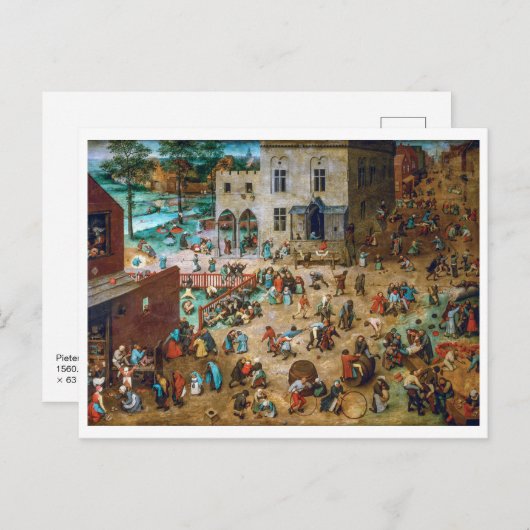Kinderspellen | Pieter Bruegel de Ouder | Briefkaart (Voorkant / Achterkant)