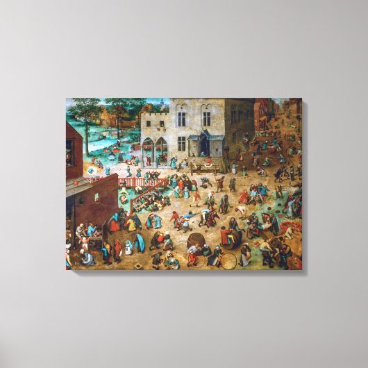 Kinderspellen | Pieter Bruegel de Ouder | Canvas Afdruk (Voorkant)