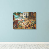 Kinderspellen | Pieter Bruegel de Ouder | Canvas Afdruk (Insitu (Houten vloer))