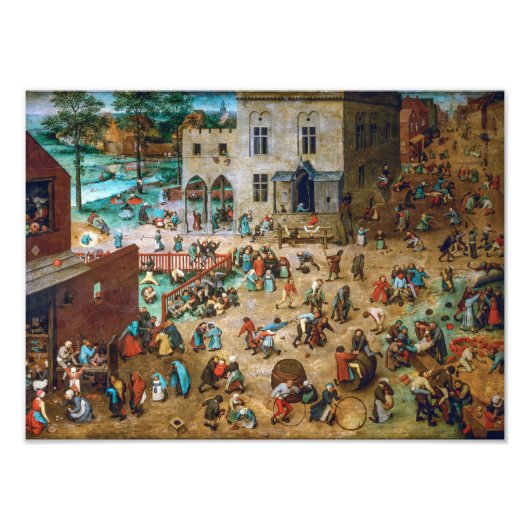 Kinderspellen | Pieter Bruegel de Ouder | Foto Afdruk (Voorkant)