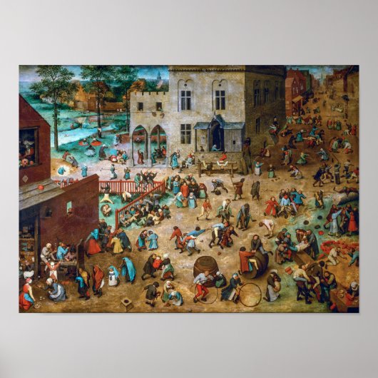 Kinderspellen | Pieter Bruegel de Ouder | Poster (Voorkant)