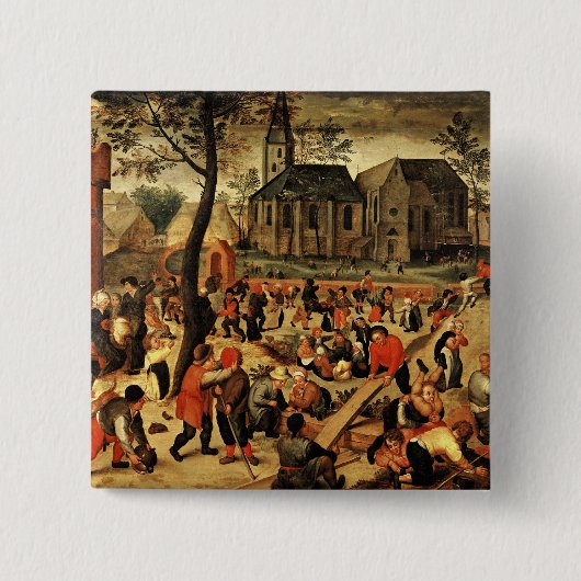 Kinderspellen Vierkante Button 5,1 Cm (Voorkant)
