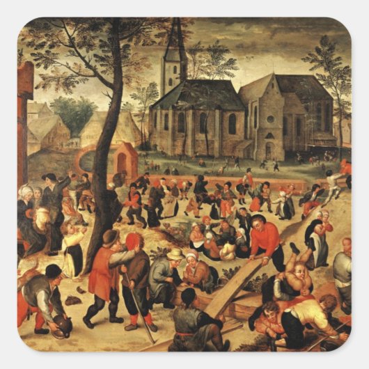 Kinderspellen Vierkante Sticker (Voorkant)