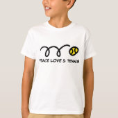 Kindersportkleding | Vredesliefde en tennis T-shirt (Voorkant)