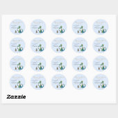 Kindersprookje Dragon en Knight Blue Ronde Sticker (Vel)
