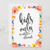 Kinderstoel Betaalbare Bloemige Boho Trouwbord Kaart (Voorkant)