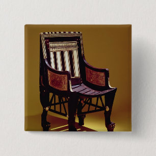 Kinderstoel, van de Tomb van Tutankhamun Vierkante Button 5,1 Cm