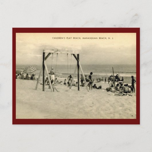 Kinderstrand, Manasquan, New Jersey Vintage Briefkaart (Voorkant)