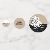 Kinderstrand verjaardagsfeest tafel  confetti (Achterkanten)