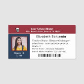 Kinderstudent School Boy Girl ID Card personaliser Naamplaatje (Voorkant)
