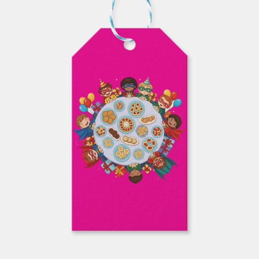 Kindersuperheldenkostuumfeest Cadeaulabel (Voorkant)