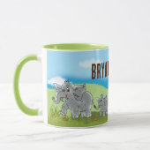 Kindertasse Niedliche Elefanten - Afrika Savanne | Mok (Links)