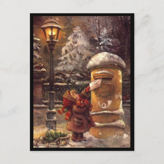 Kindertekening die de letter noël posteert briefkaart (Voorkant)