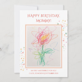 Kindertekening Foto Gelukkige Verjaardag Moeder Aa Kaart