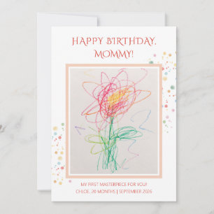 Kindertekening Foto Gelukkige Verjaardag Moeder Aa Kaart